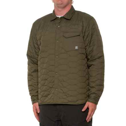 Huk Tarpon Quilted Snap-Front Shacket - Insulated in Moss