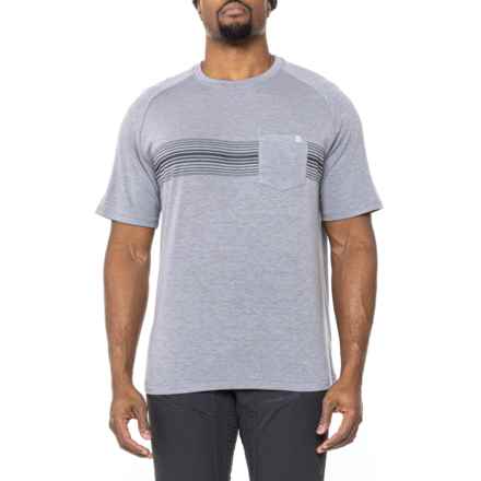 Huk Waypoint Baraboo Stripe T-Shirt - UPF 50+, Short Sleeve in Night Owl