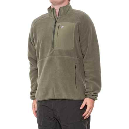 Huk Waypoint Fleece Shirt - Zip Neck, Long Sleeve in Moss