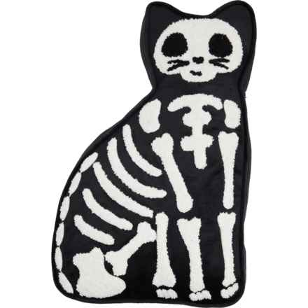 Humane Society of the United States Cat-Shaped Skeleton Throw Pillow - 12x20” in Black