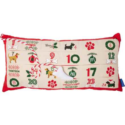 Humane Society of the United States Doggie Advent Calendar Throw Pillow - 14x27” in Red