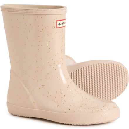 HUNTER Boys and Girls First Giant Glitter Rain Boots - Waterproof in Natural