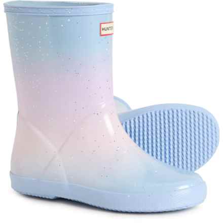 HUNTER Boys and Girls First Giant Glitter Rain Boots - Waterproof in Purple
