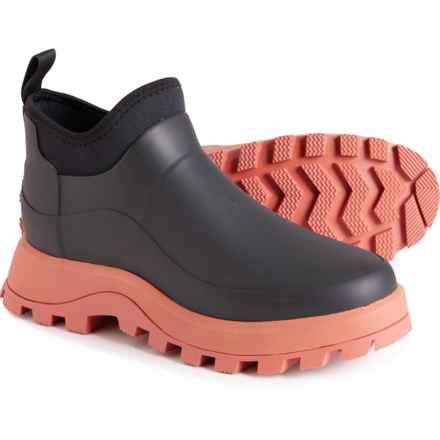 HUNTER City Explorer Ankle Rain Boots - Waterproof (For Women) in Black/Red Flurry