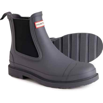 HUNTER Commando Chelsea Rain Boots - Waterproof (For Men) in Luna/Black