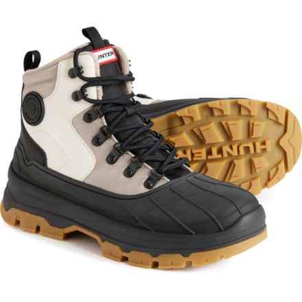 HUNTER Explorer Duck Boots - Waterproof, Insulated (For Women) in White Willow/Alloy/Black/Gum(Wal)