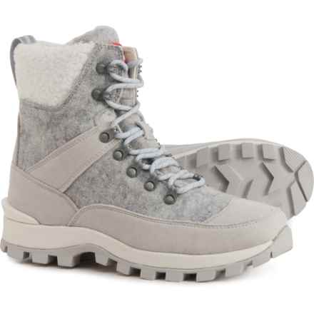 HUNTER Felt Commando Boots - Waterproof, Insulated (For Women) in Frosted Grey