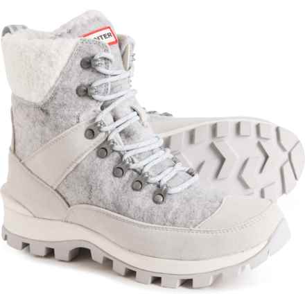 HUNTER Felt Commando Boots - Waterproof, Insulated (For Women) in Frosted Grey - Closeouts