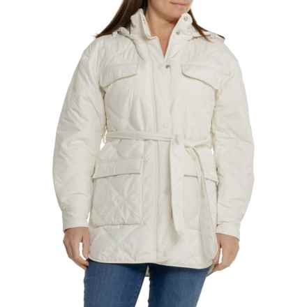 HUNTER Friday Packable Hooded Quilted Jacket - Insulated in Cream