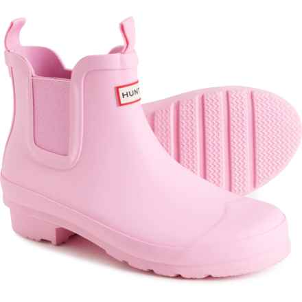 HUNTER Girls Original Chelsea Rain Boots - Waterproof in Pink Fizz