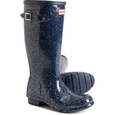 HUNTER Girls Original Giant Glitter Rain Boots - Waterproof in Valtameri Blue