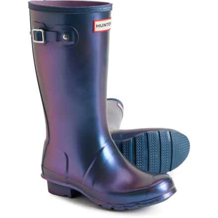 HUNTER Girls Original Nebula Rain Boots - Waterproof in Stornoway Blue