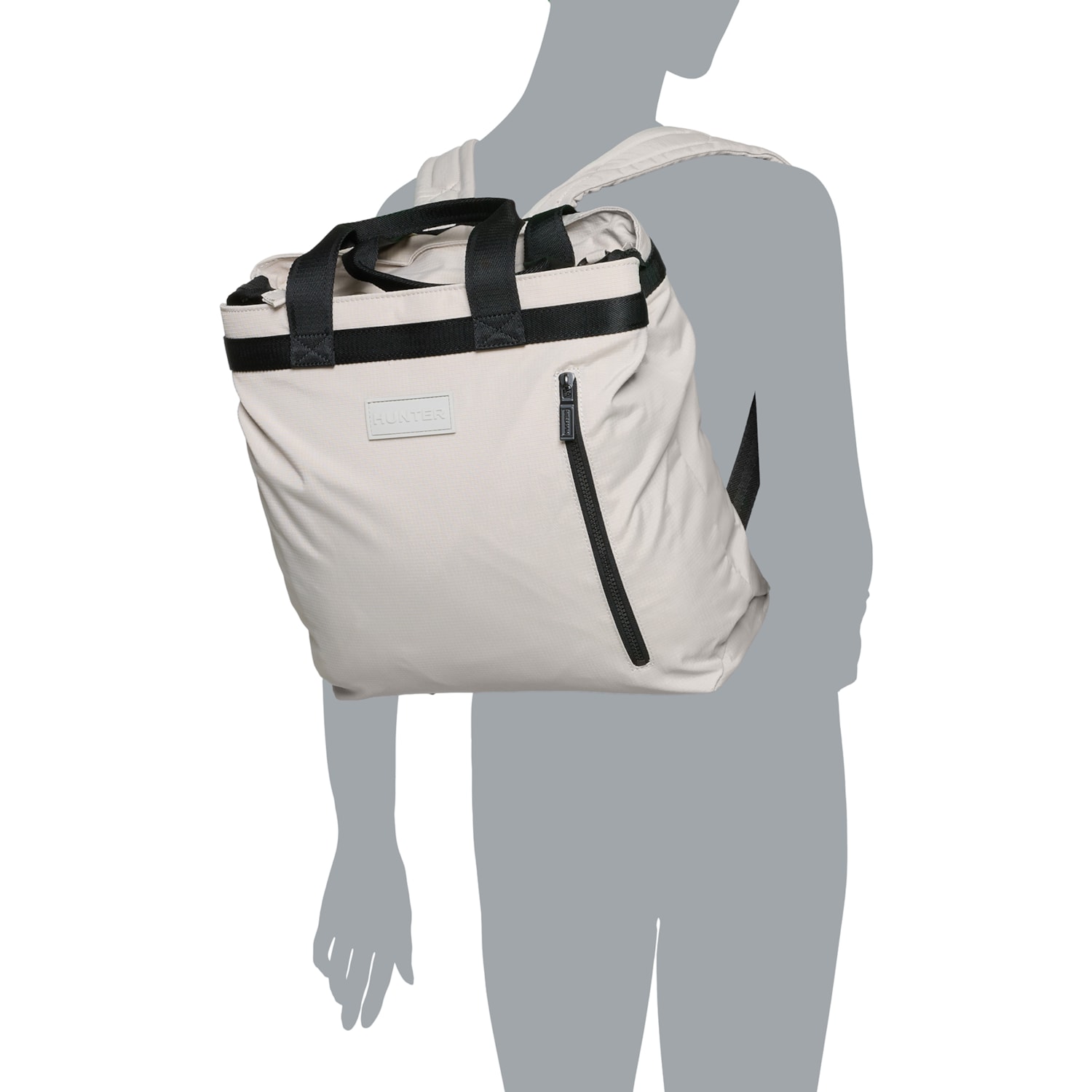 Hunter Light Gray Tote with Black Accents Hunter Polyester Tote Bags for Women for sale | eBay main image 2