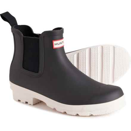 HUNTER Original Chelsea Boots - Waterproof (For Men) in Black/White Willow