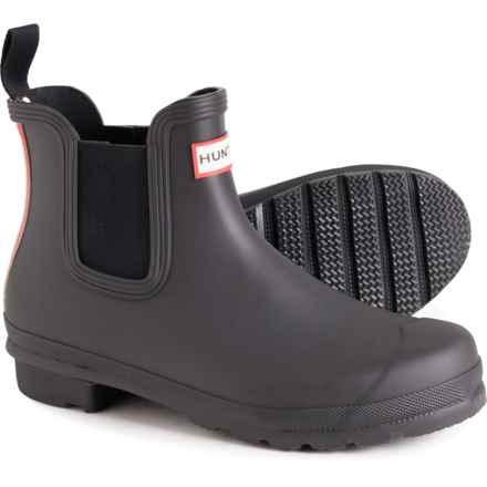 HUNTER Original Chelsea Logo Backstrap Rain Boots - Waterproof (For Women) in Black
