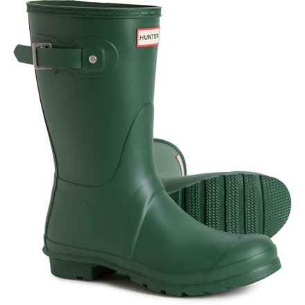 HUNTER Original Short Rain Boots - Waterproof (For Women) in Green