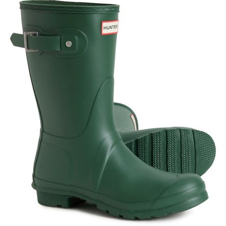 HUNTER Original Short Rain Boots - Waterproof (For Women) in Green