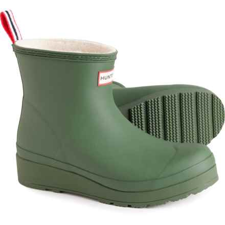 HUNTER Play Short Rain Boots - Waterproof, Insulated (For Women) in Flexing Green/White Willow