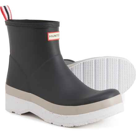HUNTER Play Speckle Sole Short Rain Boots - Waterproof (For Men) in Black/Steall