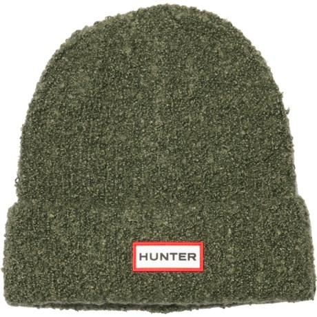 HUNTER Textured Cuff Beanie (For Women) in Maa Green