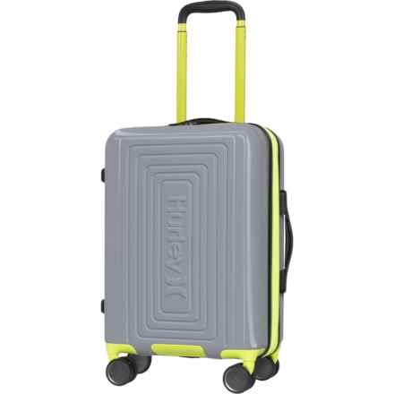 Hurley 21” Suki Spinner Carry-On Suitcase - Hardside, Expandable, Light Grey-Neon in Light Grey/Neon