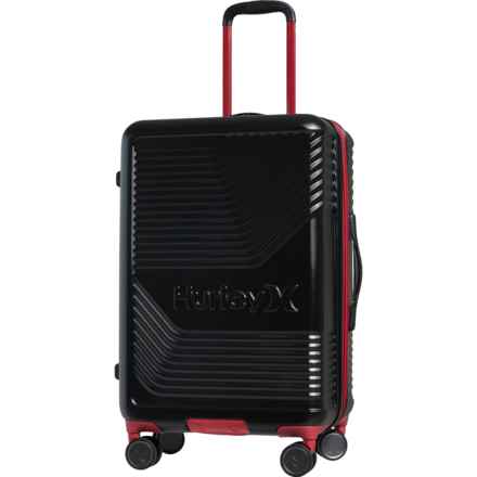 Hurley 25” Kahuna Spinner Suitcase - Hardside, Expandable, Black-Red in Black/Red