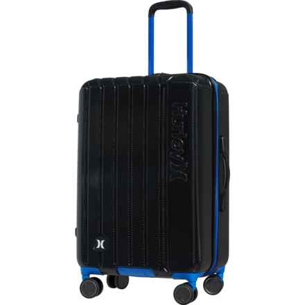 Hurley 25” Swiper Spinner Suitcase - Hardside, Expandable, Black-Blue in Black/Blue
