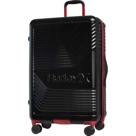 Hurley 29” Kahuna Spinner Suitcase - Hardside, Expandable, Black-Red in Black/Red