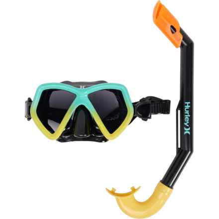 Hurley Aqua Rider Diving Mask and Snorkel Set (For Boys and Girls) in Gradient/Black
