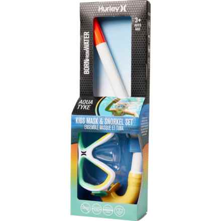 Hurley Aqua Tyke Mask and Snorkel Set (For Boys and Girls) in Wht Gradient