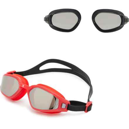 Hurley Barracuda Interchangeable Swim Goggles - Extra Lens (For Men and Women) in Red/Black