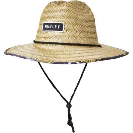 Hurley Bayside Straw Lifeguard Hat in Dk Smoke Grey