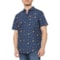 Hurley BBQ Print Woven Shirt- Short Sleeve in Blue/Brown
