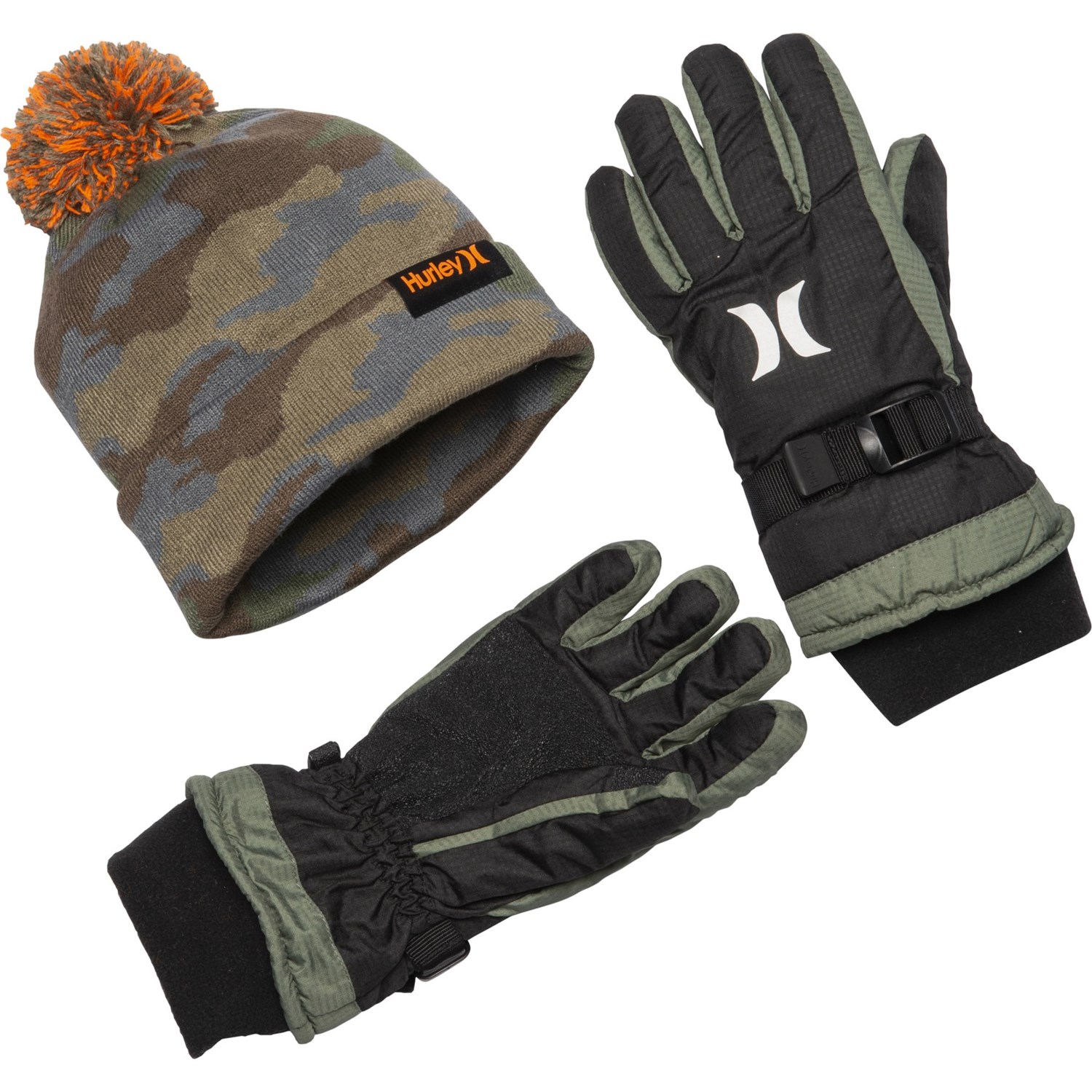 Hurley Beanie and Ski Gloves Set (For Big Boys) Save 46