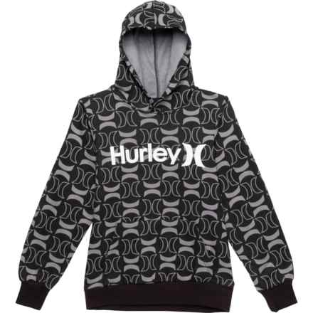 Hurley Big Boys AOP Fleece Hoodie in Cool Gray