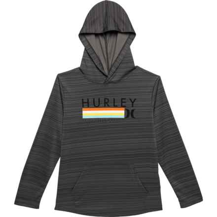 Hurley Big Boys Belmont Hooded Shirt - Long Sleeve in Dk Grey Heather