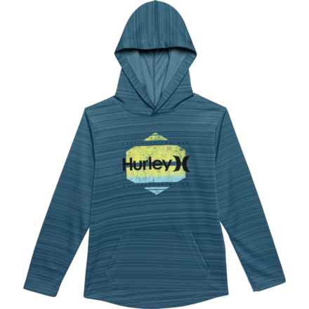 Hurley Big Boys Belmont Hooded Shirt - Long Sleeve in Rift Blue Heather