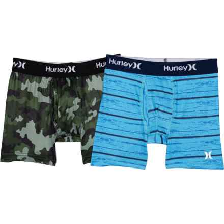 Hurley Big Boys Boxer Briefs - 2-Pack in Blue/Green Camo