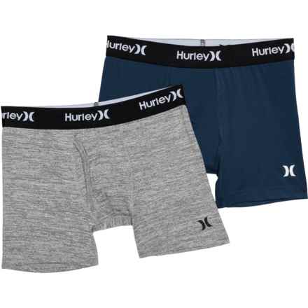 Hurley Big Boys Boxer Briefs - 2-Pack in Dark Gray Hth/Mid Nvy