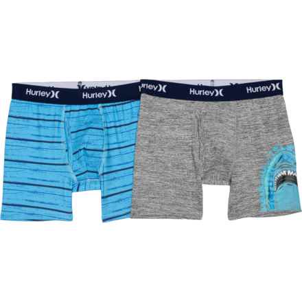 Hurley Big Boys Boxer Briefs - 2-Pack in Dark Grey Heather/Blue