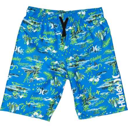 Hurley Big Boys Bright Print Boardshorts in Neptune Blue