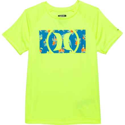 Hurley Big Boys Dri-Fit Basic T-Shirt - UPF 50+, Short Sleeve in Volt
