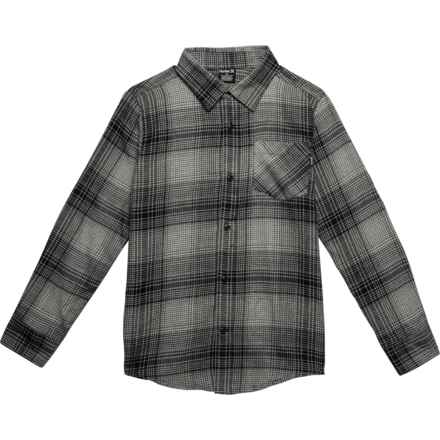 Hurley Big Boys Flannel Shirt - Long Sleeve in Wolf Gray