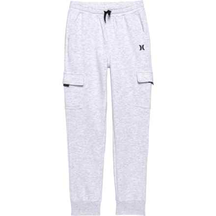 Hurley Big Boys Fleece Cargo Joggers in Birch Heather