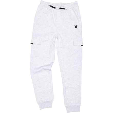Hurley Big Boys Fleece Cargo Joggers in Birch Heather