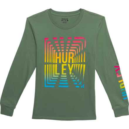 Hurley Big Boys Graphic T-Shirt - Long Sleeve in Dutch Green