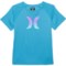 Hurley Big Boys H2O-Dri® Fit Shirt - UPF 50+, Short Sleeve in Neptune Blue Heather