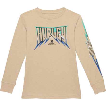 Hurley Big Boys Knit Shirt - Long Sleeve in Light Khaki Heather