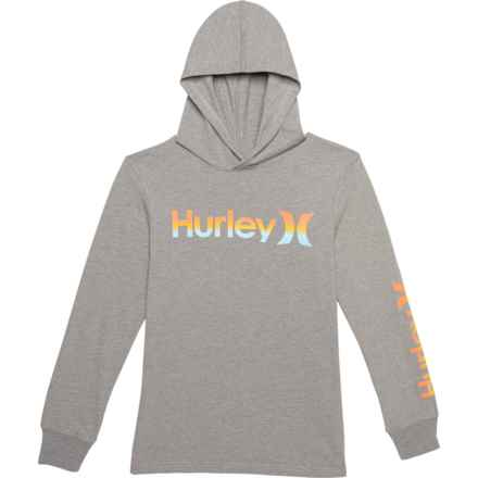 Hurley Big Boys Lightweight Hooded T-Shirt - Long Sleeve in Dark Grey Heather
