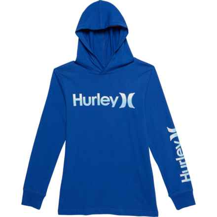 Hurley Big Boys Lightweight Hooded T-Shirt - Long Sleeve in Hyper Cobalt